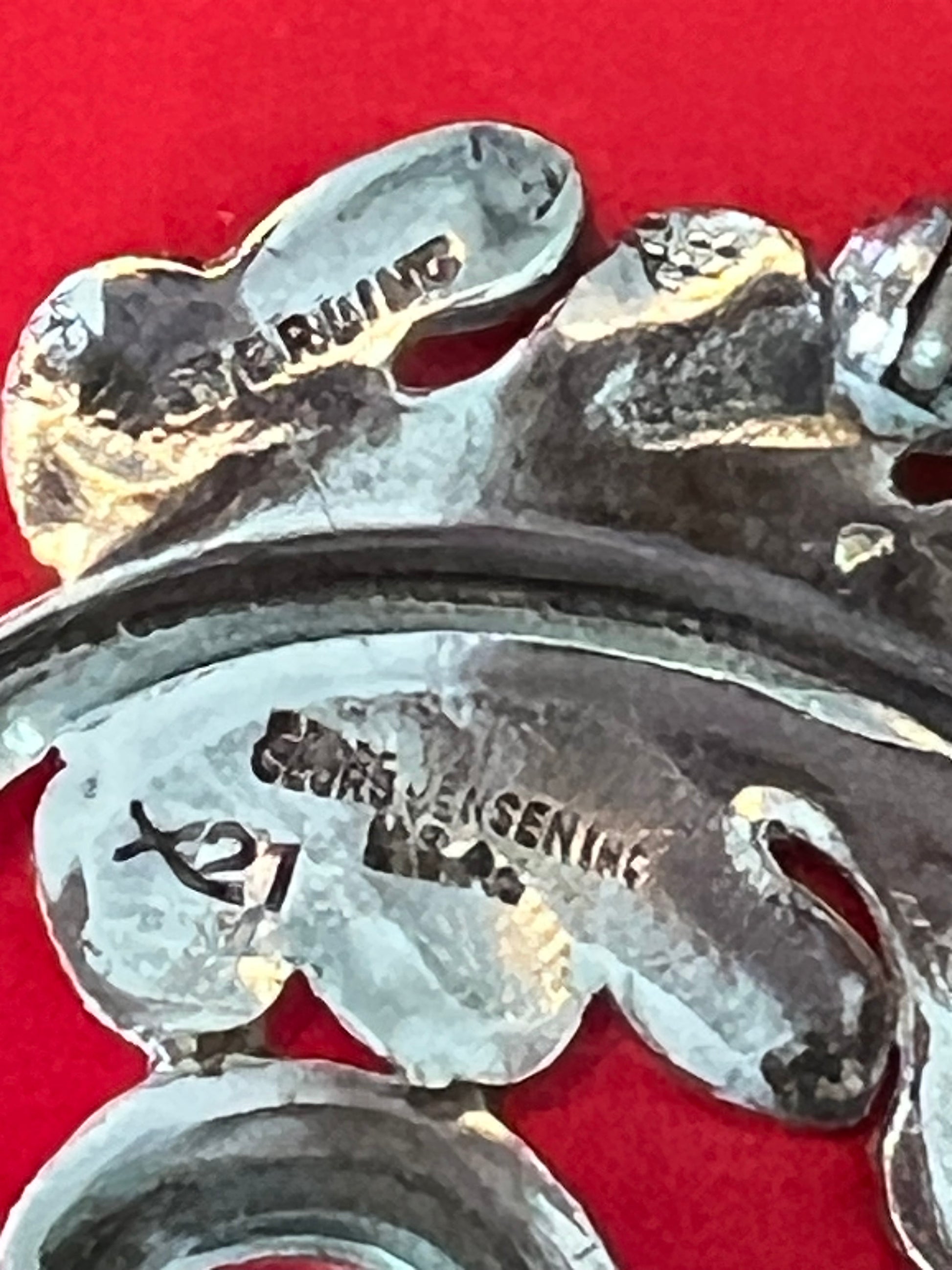 Georg Jensen vintage 925 sterling brooch locket acorn and leaf