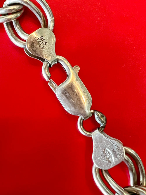 Double link  Sterling Silver Italy Bracelet Vintage