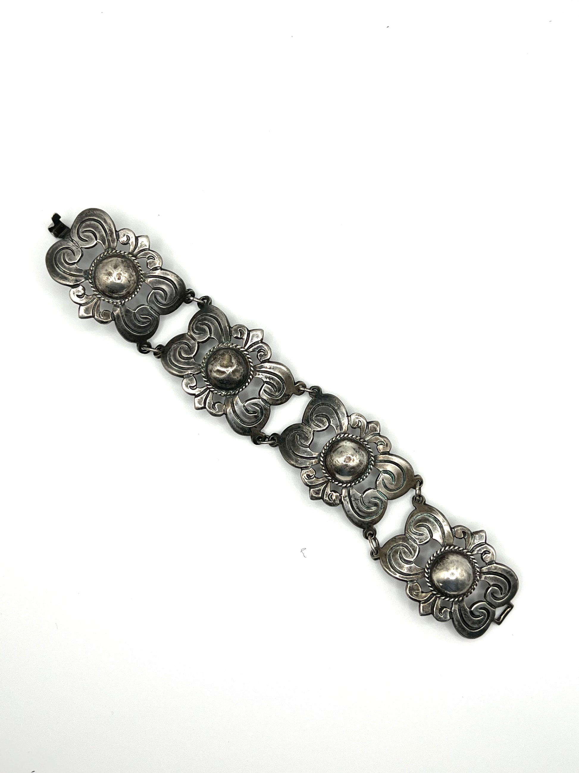 vintage 925 sterling panel bracelet